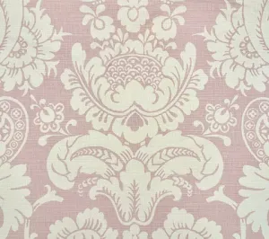 Quadrille Fabric: Este Reverse (Blotch) - Custom Pink on Tinted Belgian Linen / Cotton