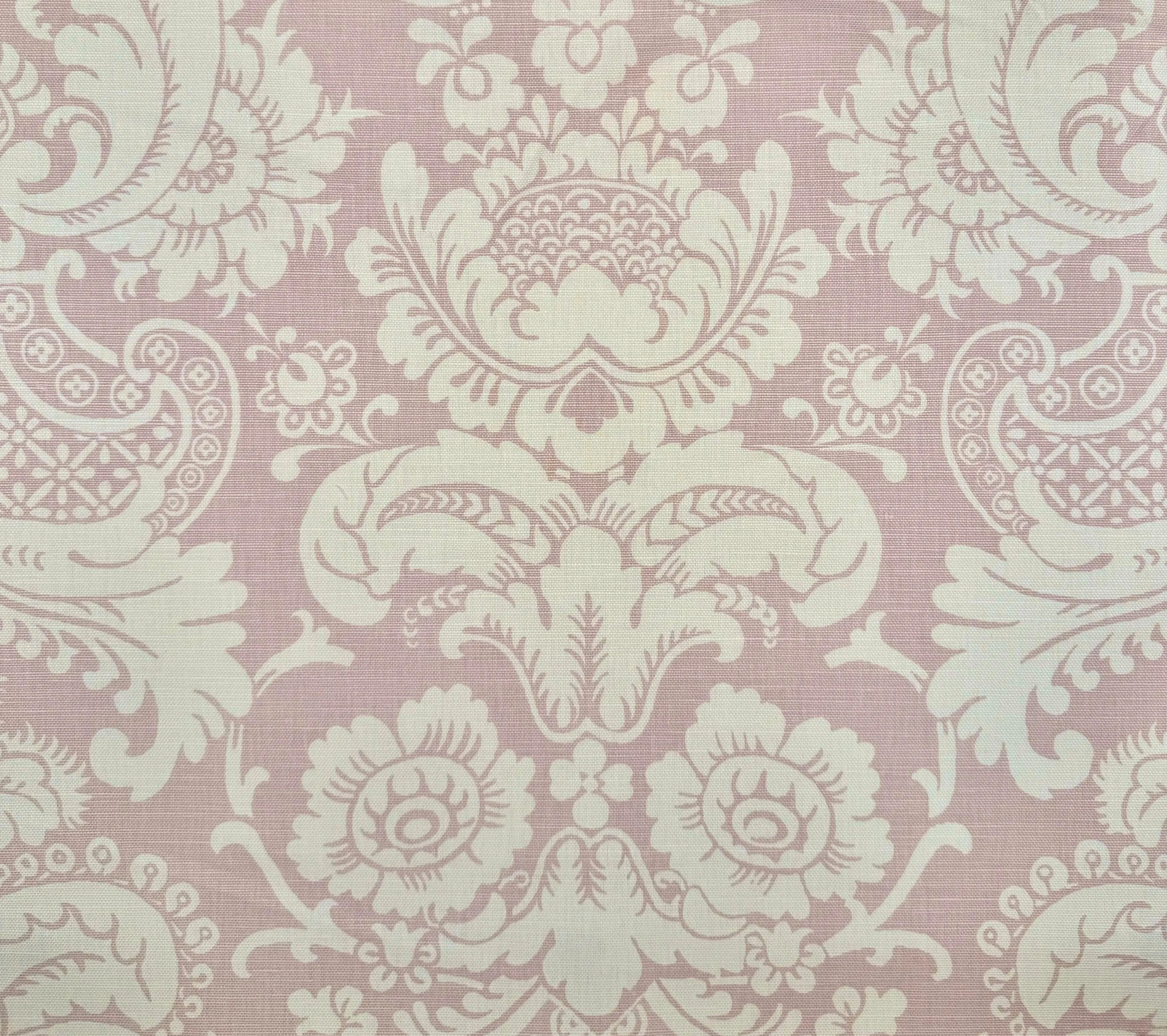 Quadrille Fabric: Este Reverse (Blotch) - Custom Pink on Tinted Belgian Linen / Cotton