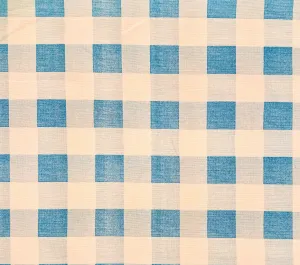 Quadrille Fabric: Hingham Plaid - Custom Turquoise on Tinted Linen / Cotton