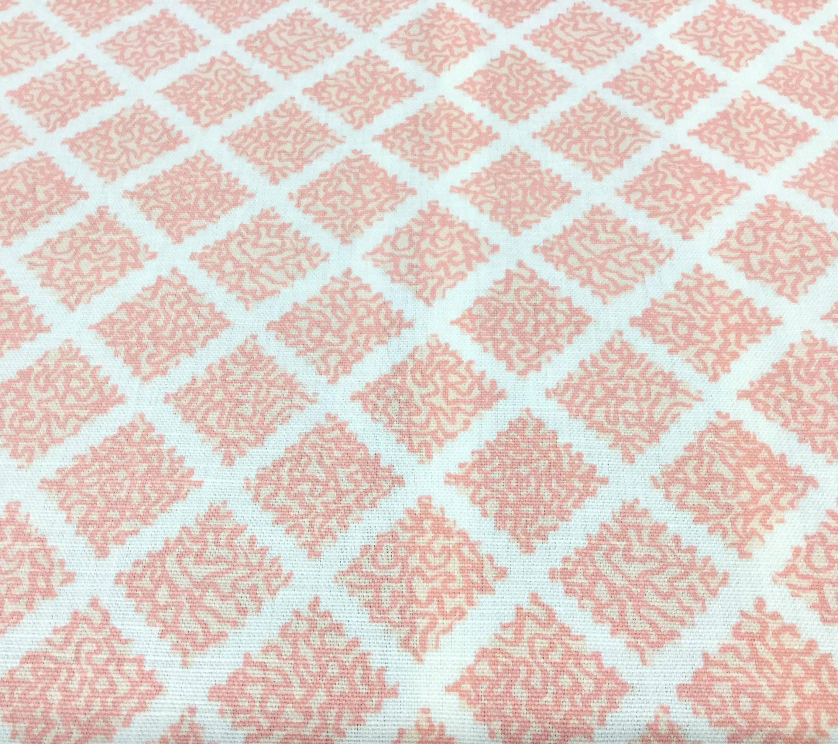 Quadrille Fabric: Shanghai - Custom Pinks on White Belgian Linen/Cotton