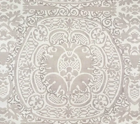 Quadrille Fabric: Veneto - Custom Pumice on Tinted Belgian Linen / Cotton