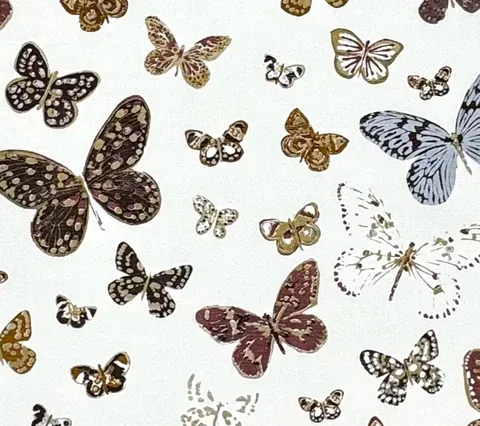 Quadrille Fabrics: Dreamers - Custom Multi Plum / Purple / Gold on Tinted Linen - Cotton