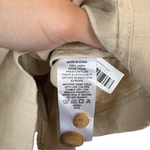 Quince NWT 100% European Linen Blazer Driftwood Tan Khaki Oversize Slouchy XL