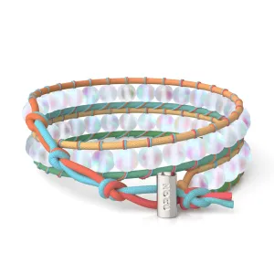 Rainbow White | Mermaid Glass | Spectrum Linen Wrap Bracelet