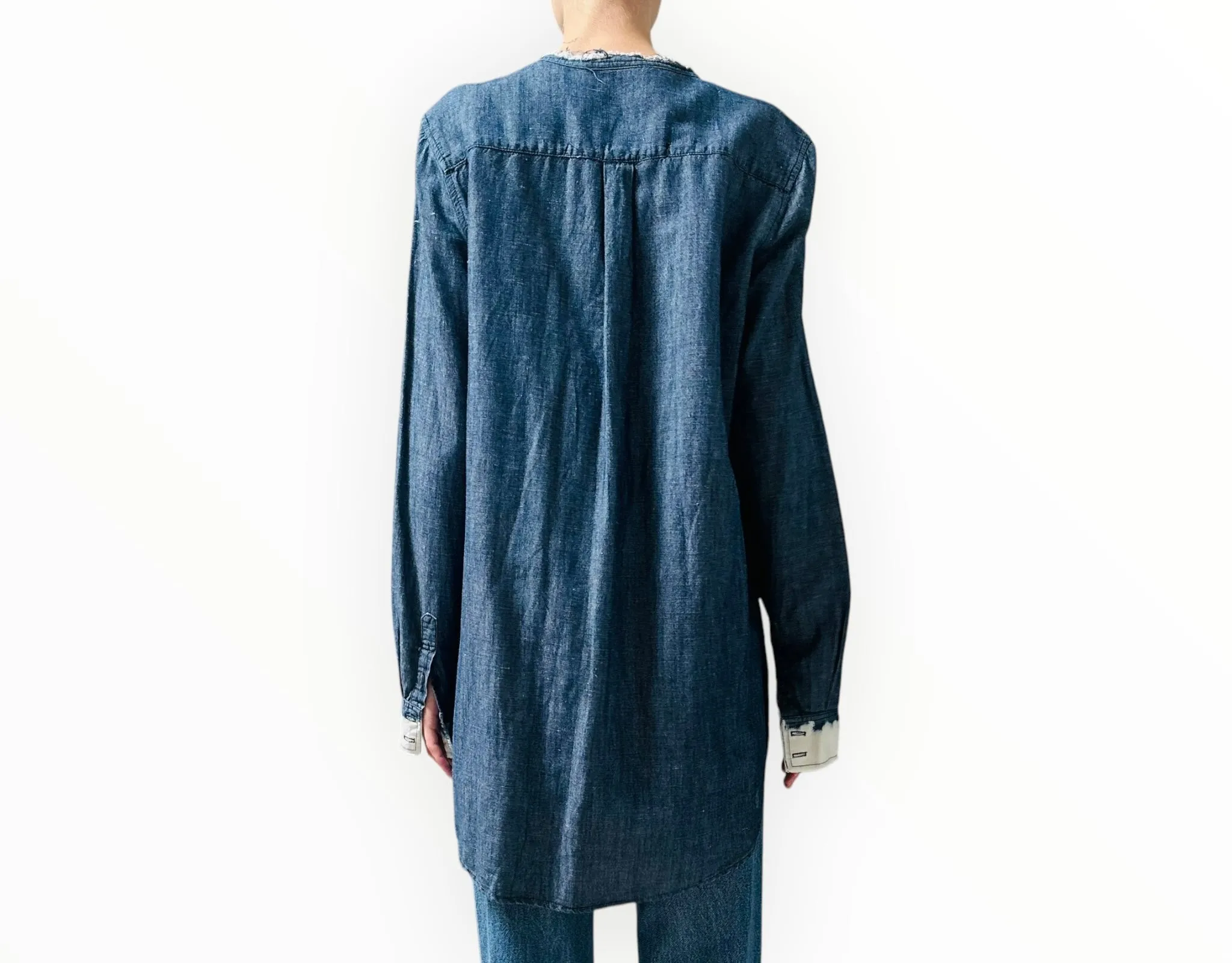 Raquel Allegra Long Denim Shirt - Blue - Size 3