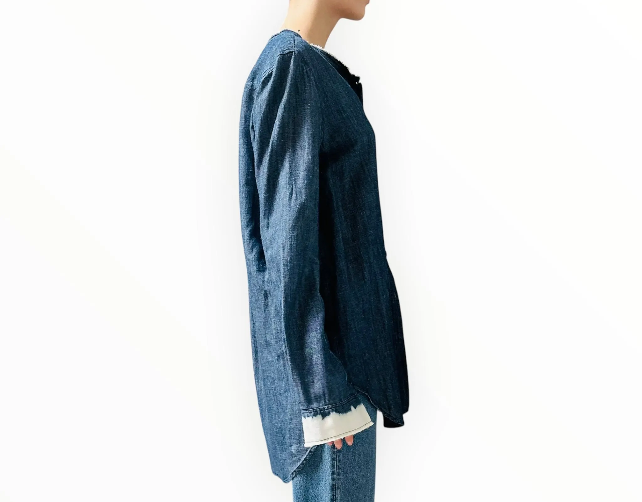 Raquel Allegra Long Denim Shirt - Blue - Size 3