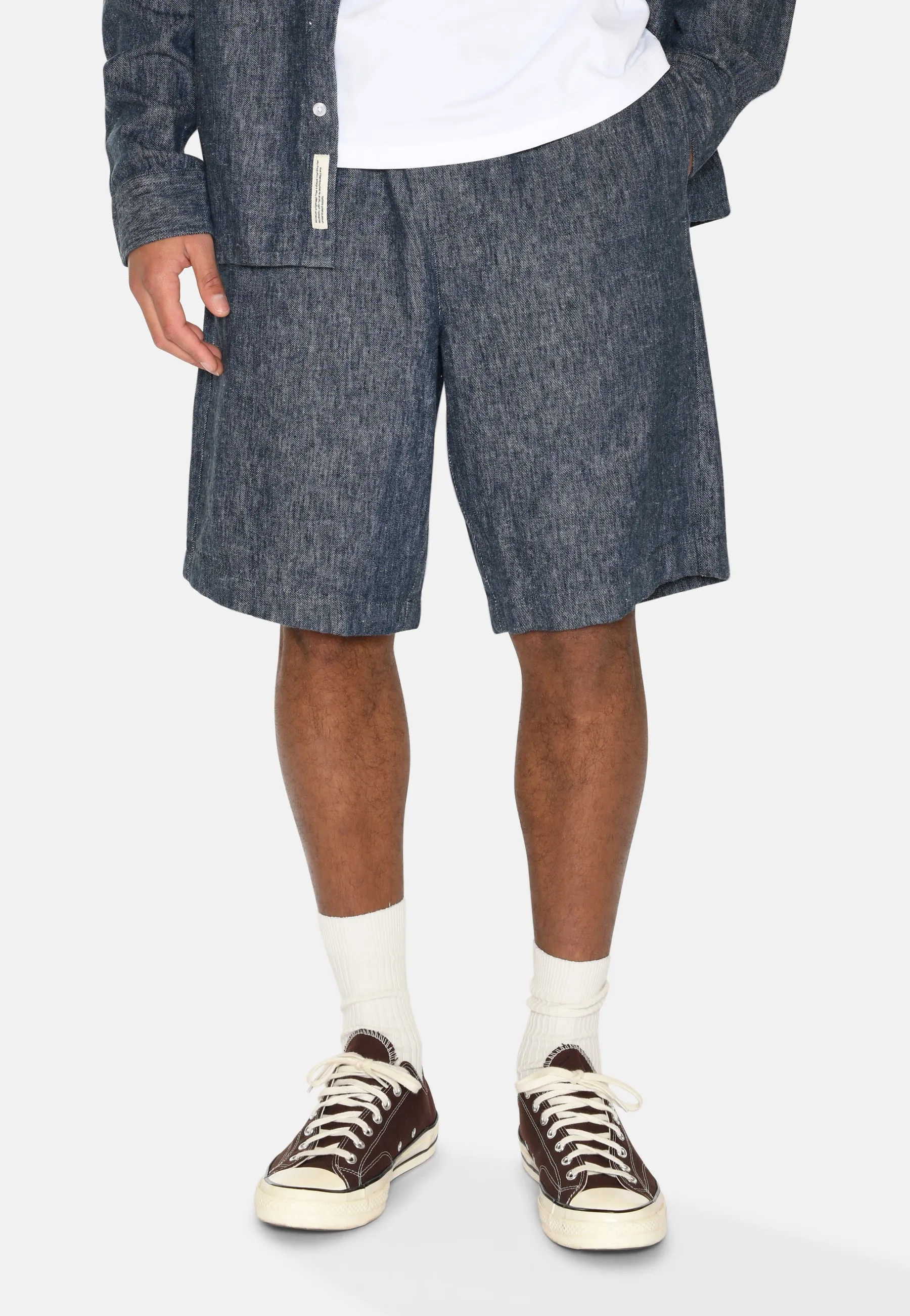 Raylan linen denim shorts 4128 - Sky Captain