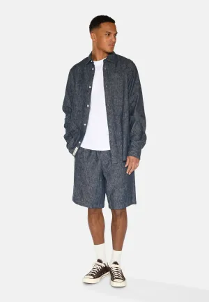 Raylan linen denim shorts 4128 - Sky Captain