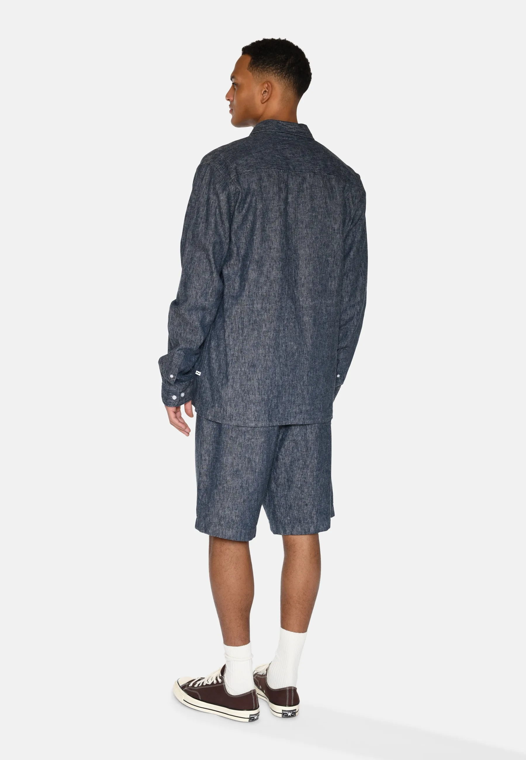 Raylan linen denim shorts 4128 - Sky Captain