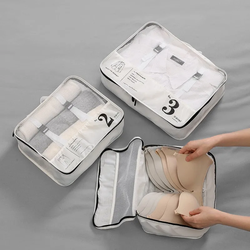 Realaiot Travel Organizer Storage Bags Suitcase Packing Set Storage Cases Portable Luggage Organizer Clothe Shoe Pouch