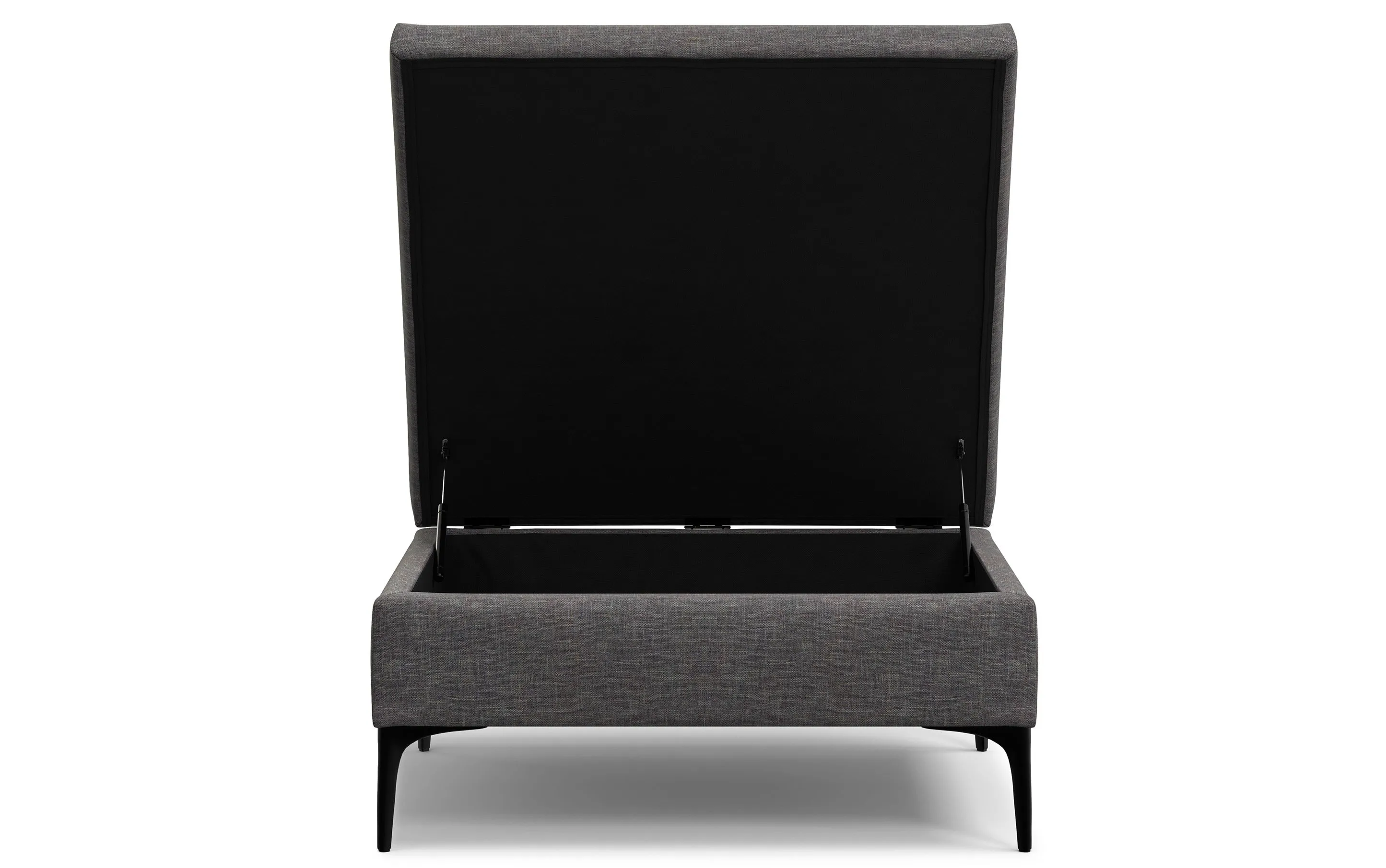Rebecca Coffee Table Storage Ottoman with Lift Up Lid in Linen