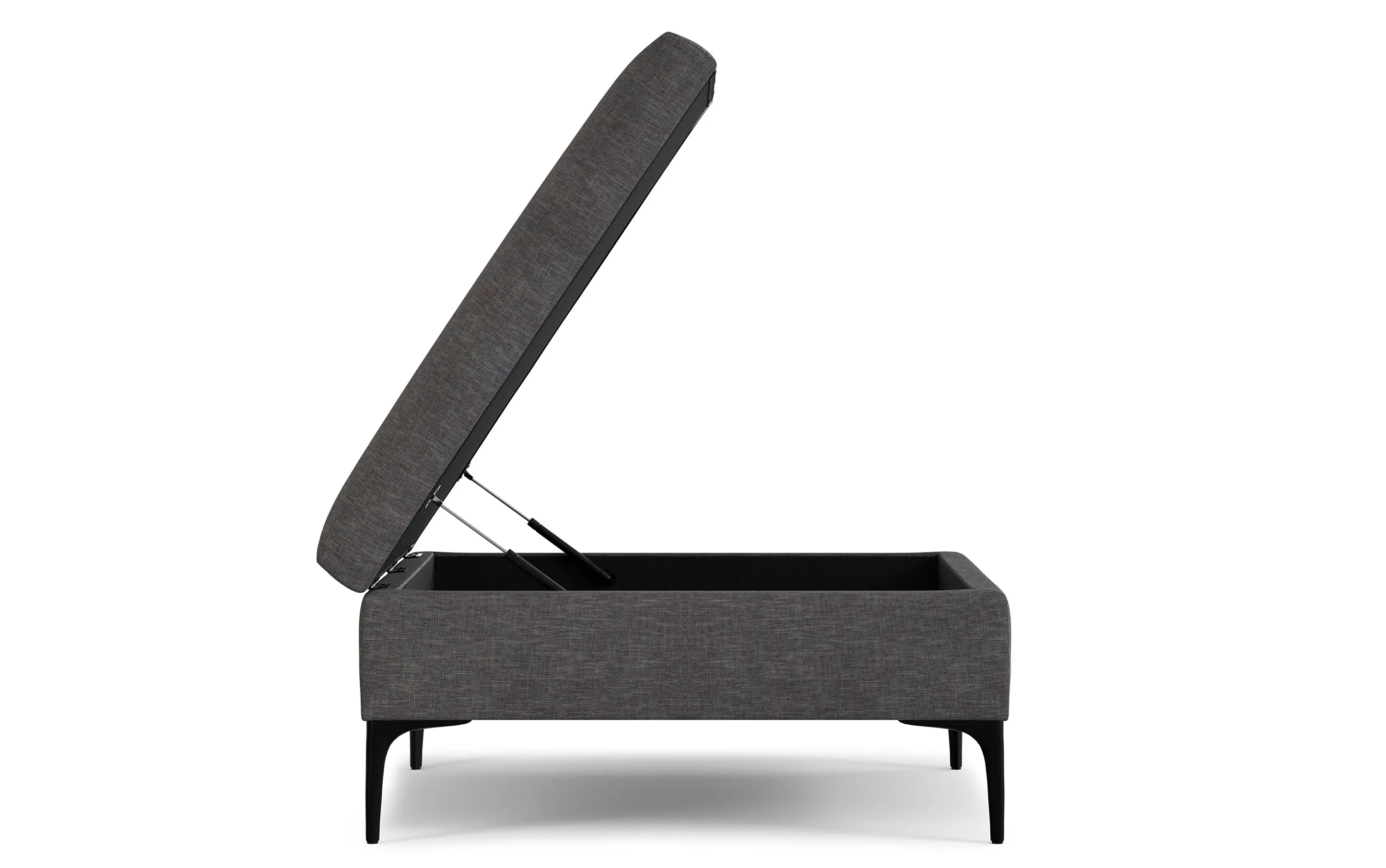 Rebecca Coffee Table Storage Ottoman with Lift Up Lid in Linen