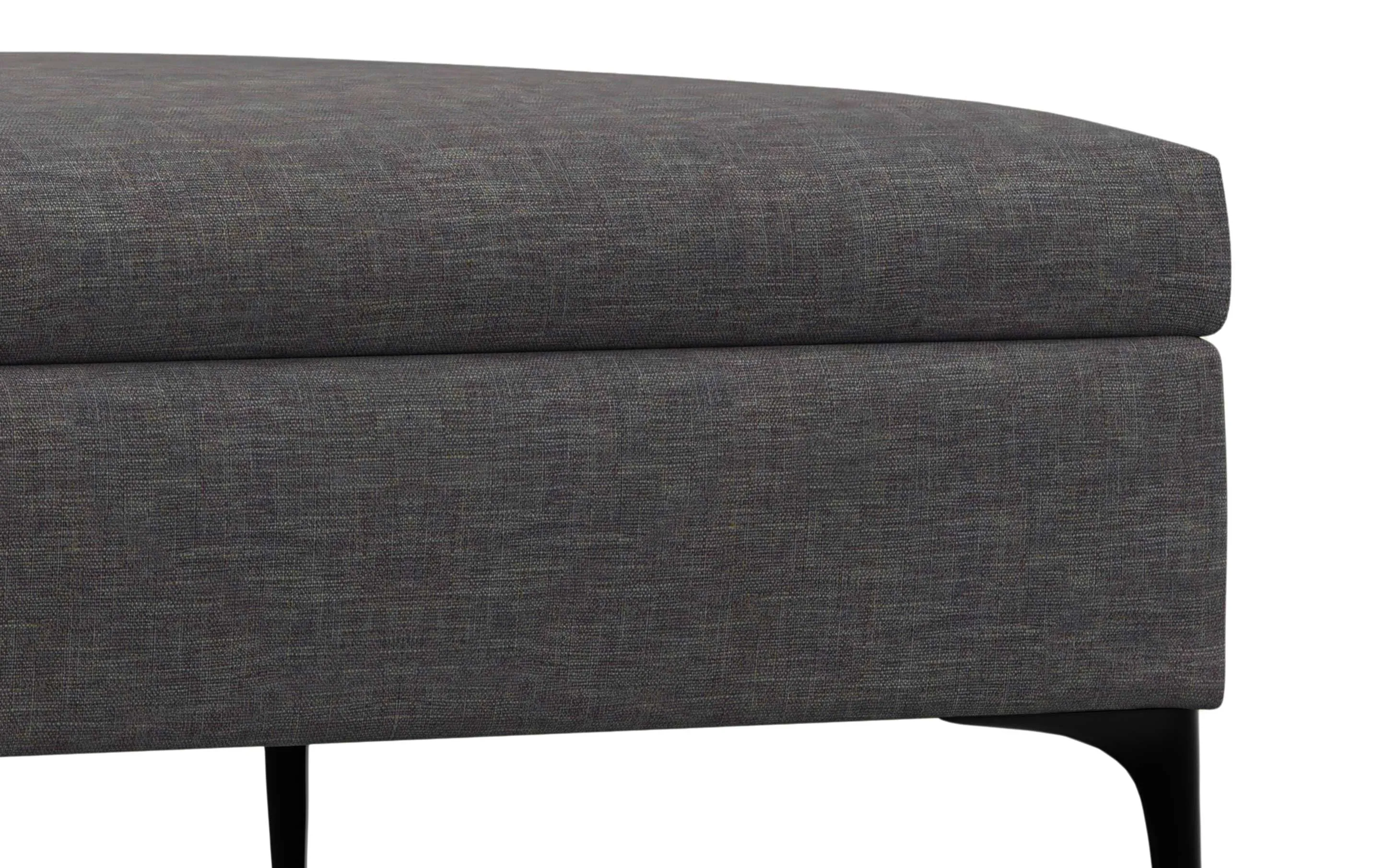 Rebecca Coffee Table Storage Ottoman with Lift Up Lid in Linen