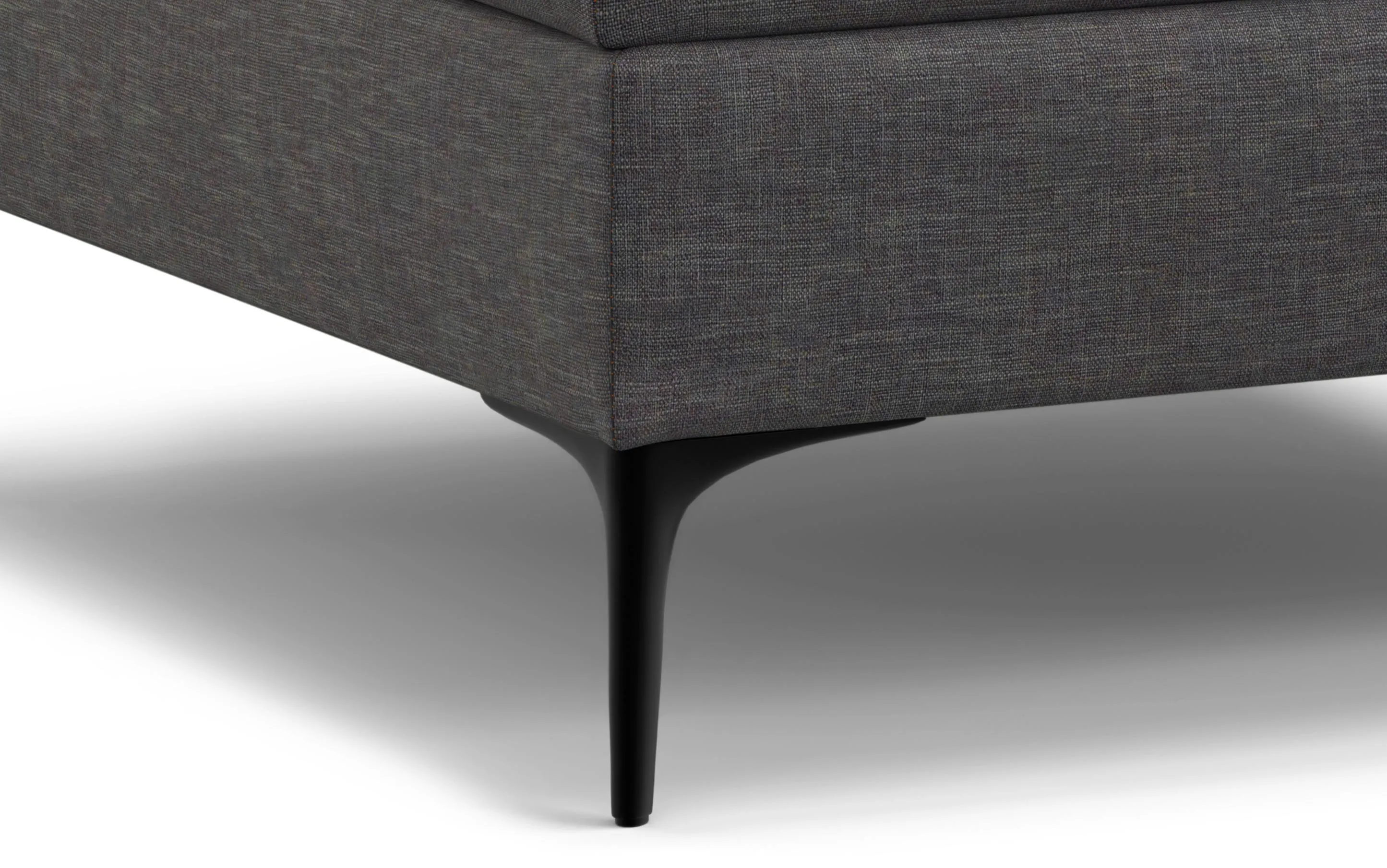 Rebecca Coffee Table Storage Ottoman with Lift Up Lid in Linen