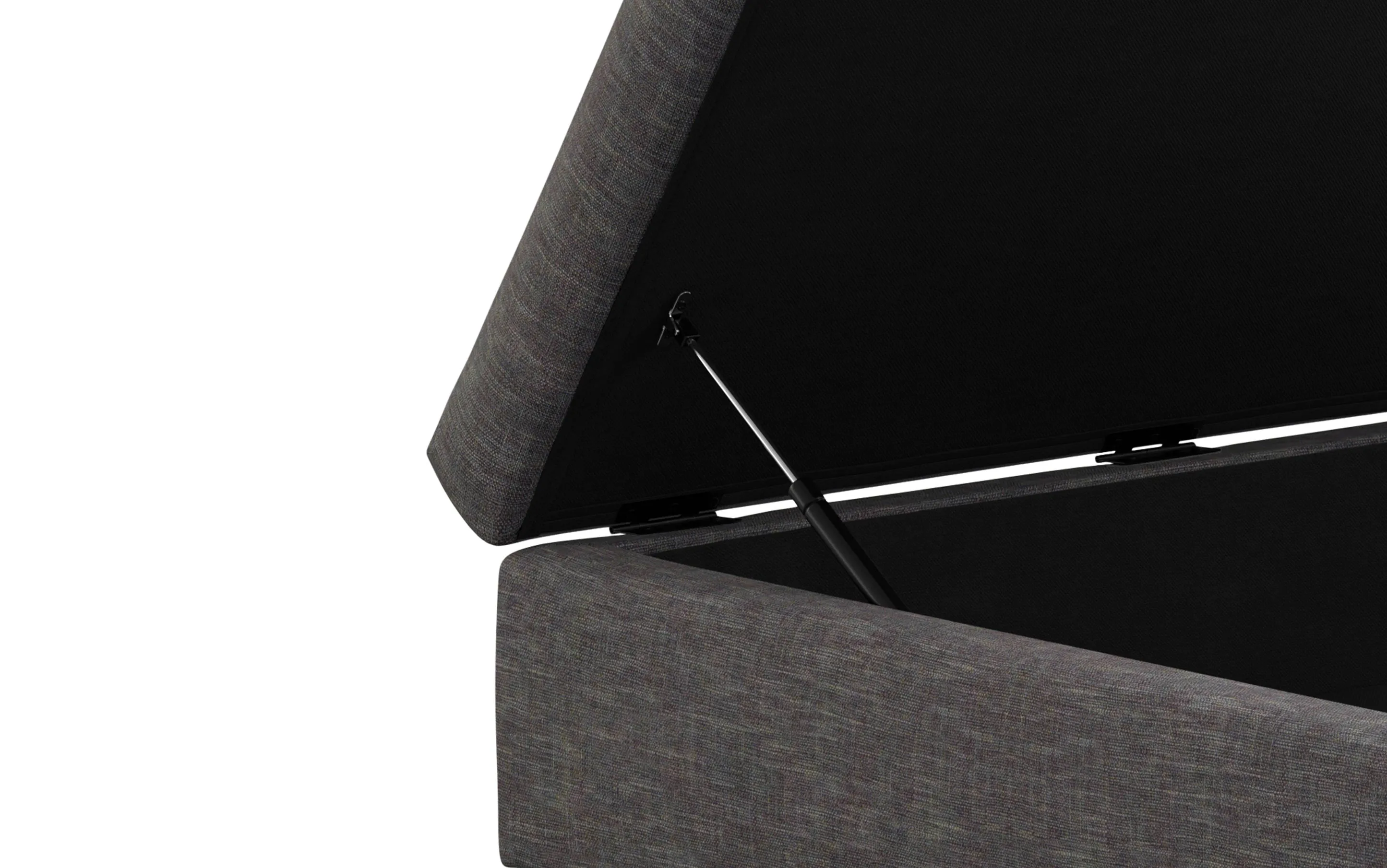 Rebecca Coffee Table Storage Ottoman with Lift Up Lid in Linen