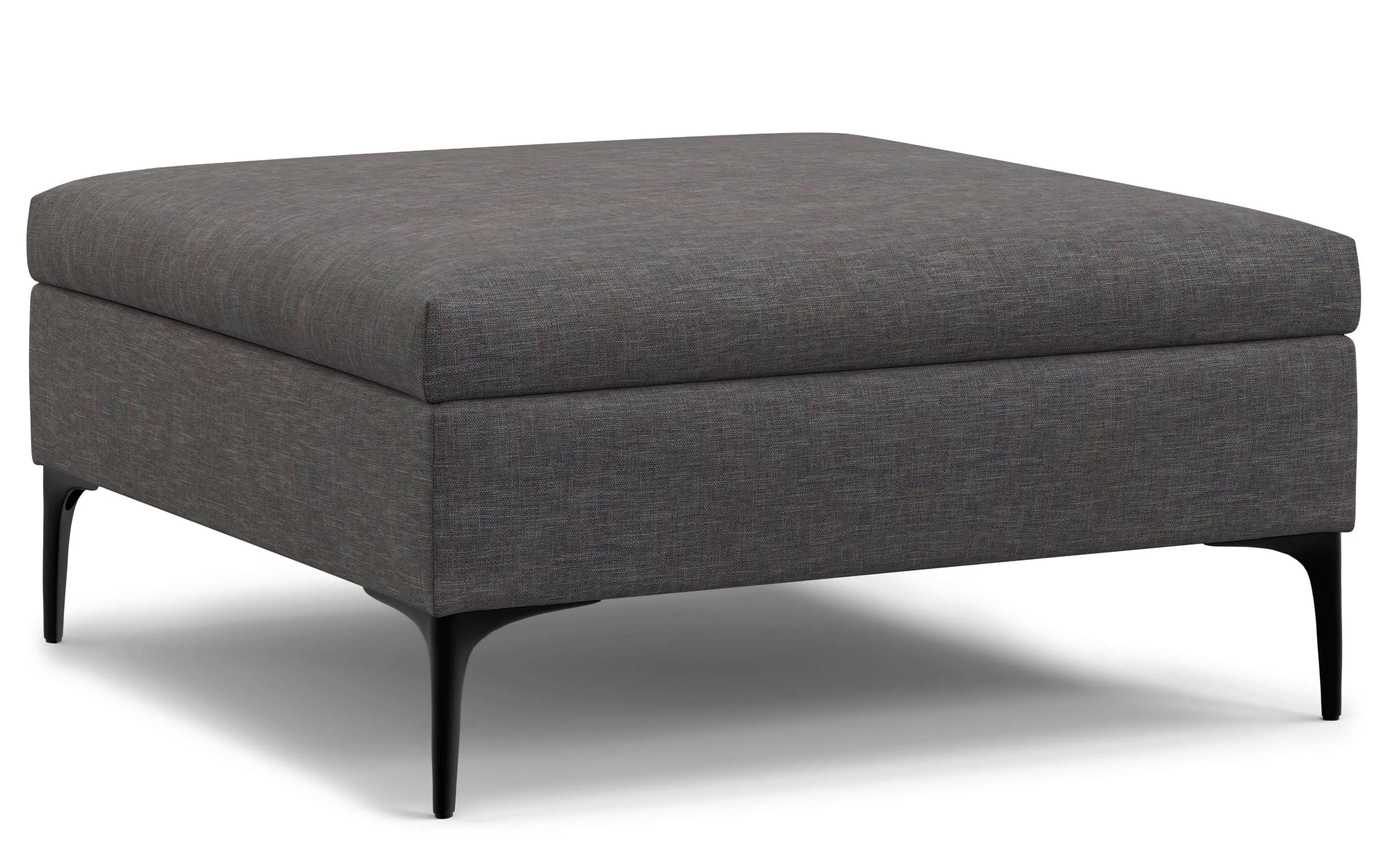 Rebecca Coffee Table Storage Ottoman with Lift Up Lid in Linen