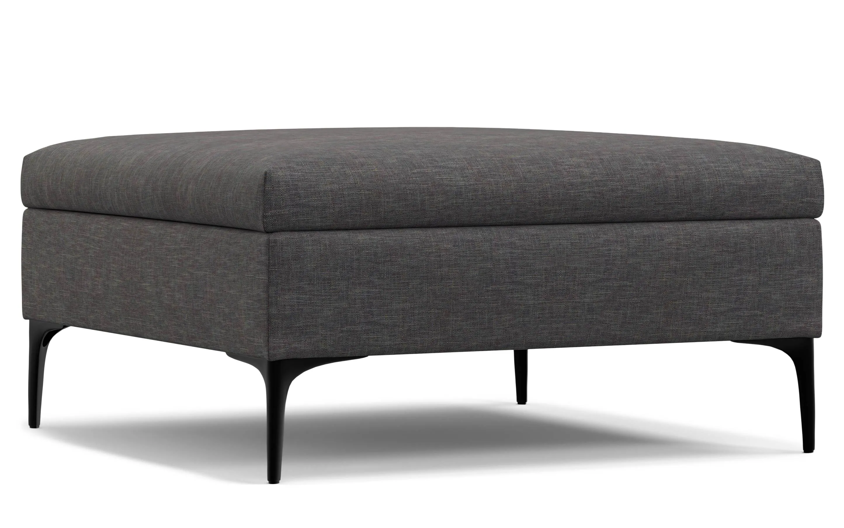 Rebecca Coffee Table Storage Ottoman with Lift Up Lid in Linen