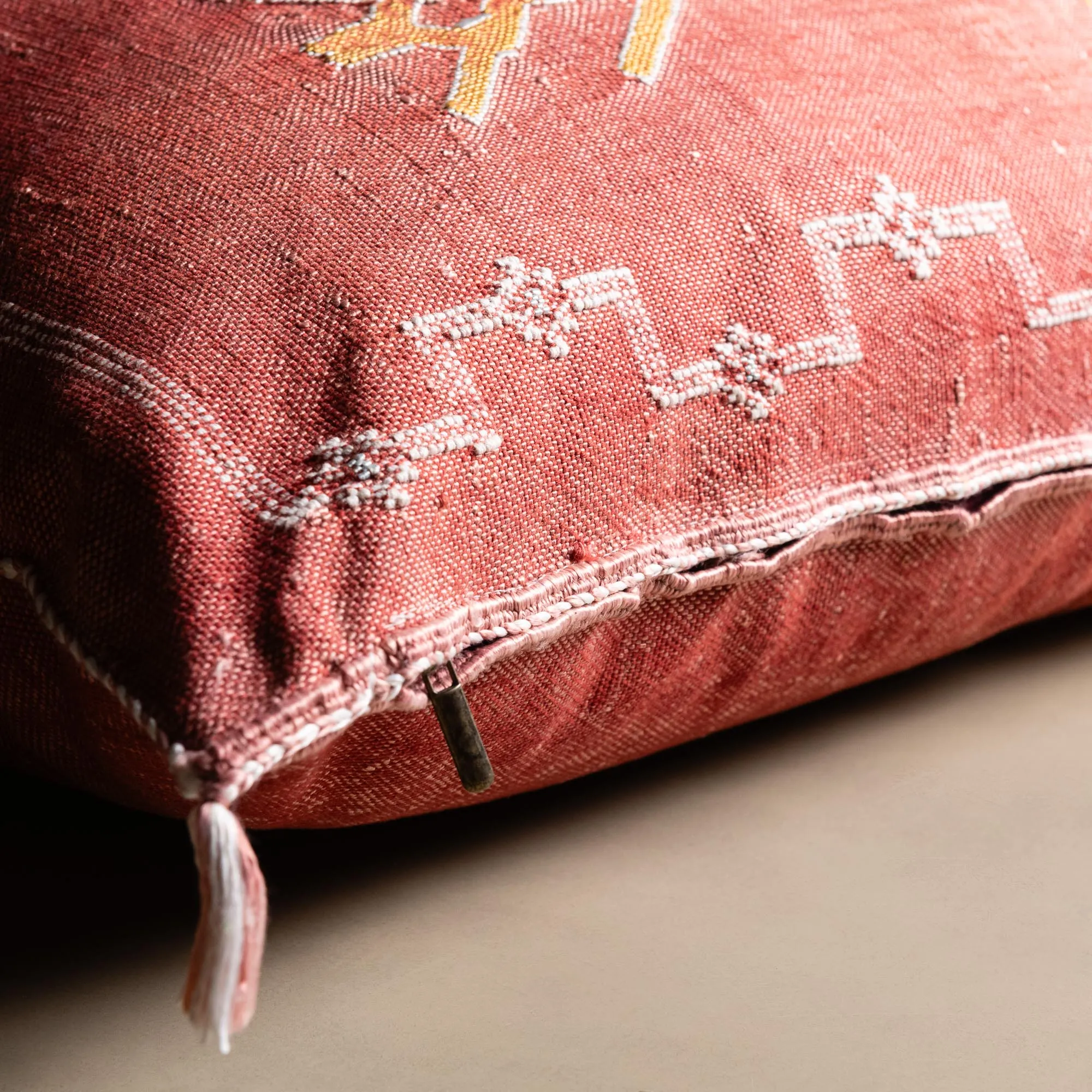 Red Cactus silk pillow cover