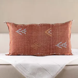 Red Cactus silk pillow cover