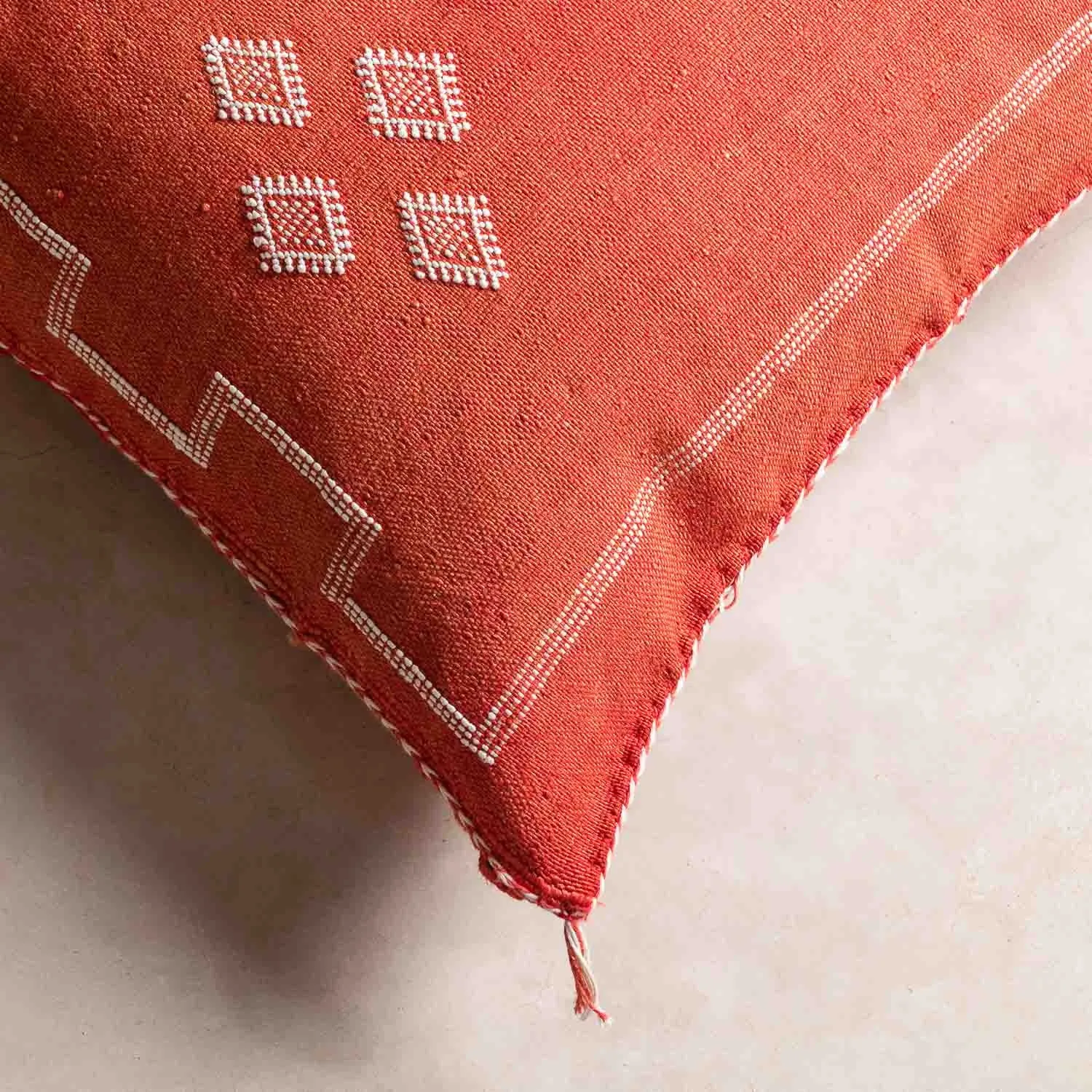 Red Cactus silk pillow cover
