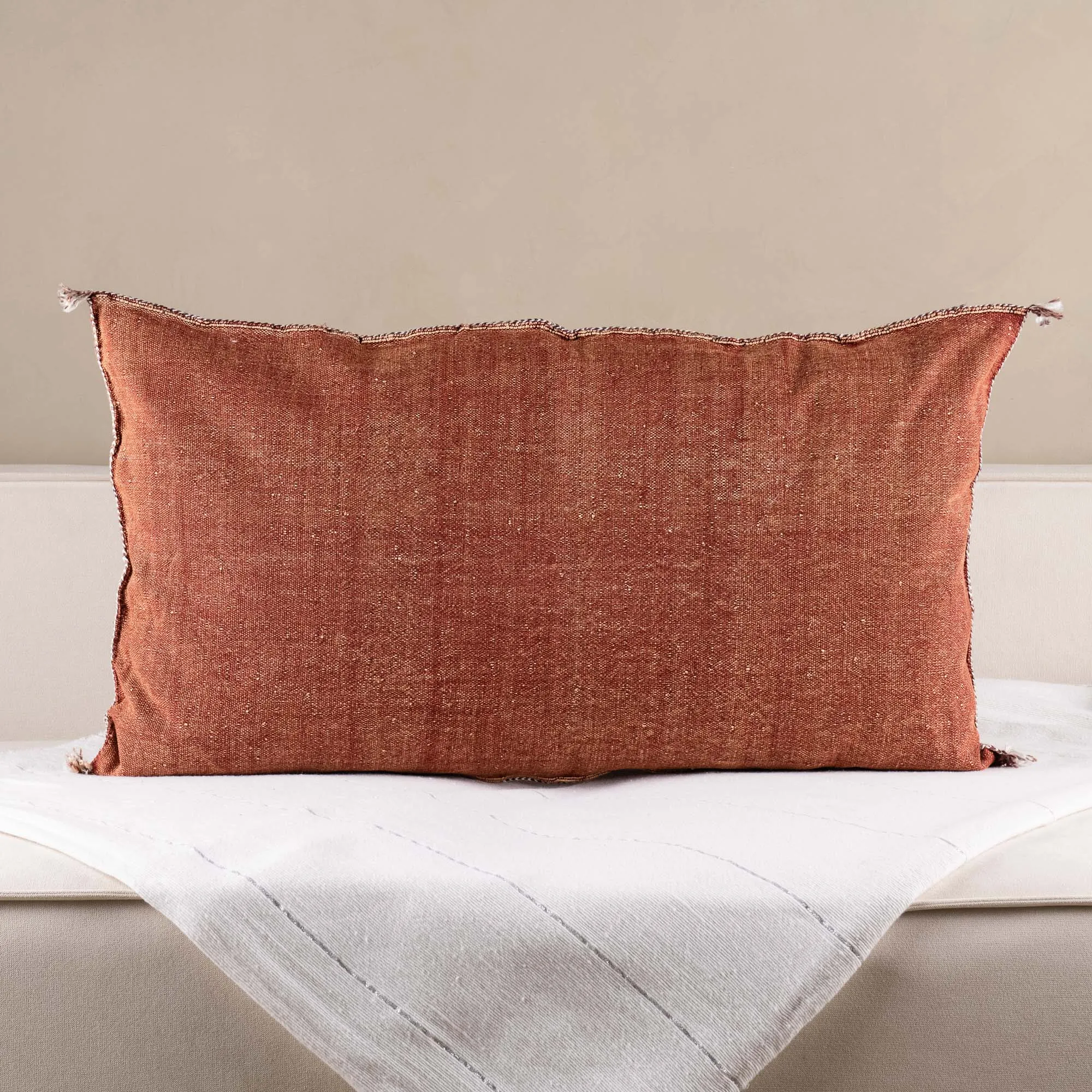 Red Cactus silk pillow cover