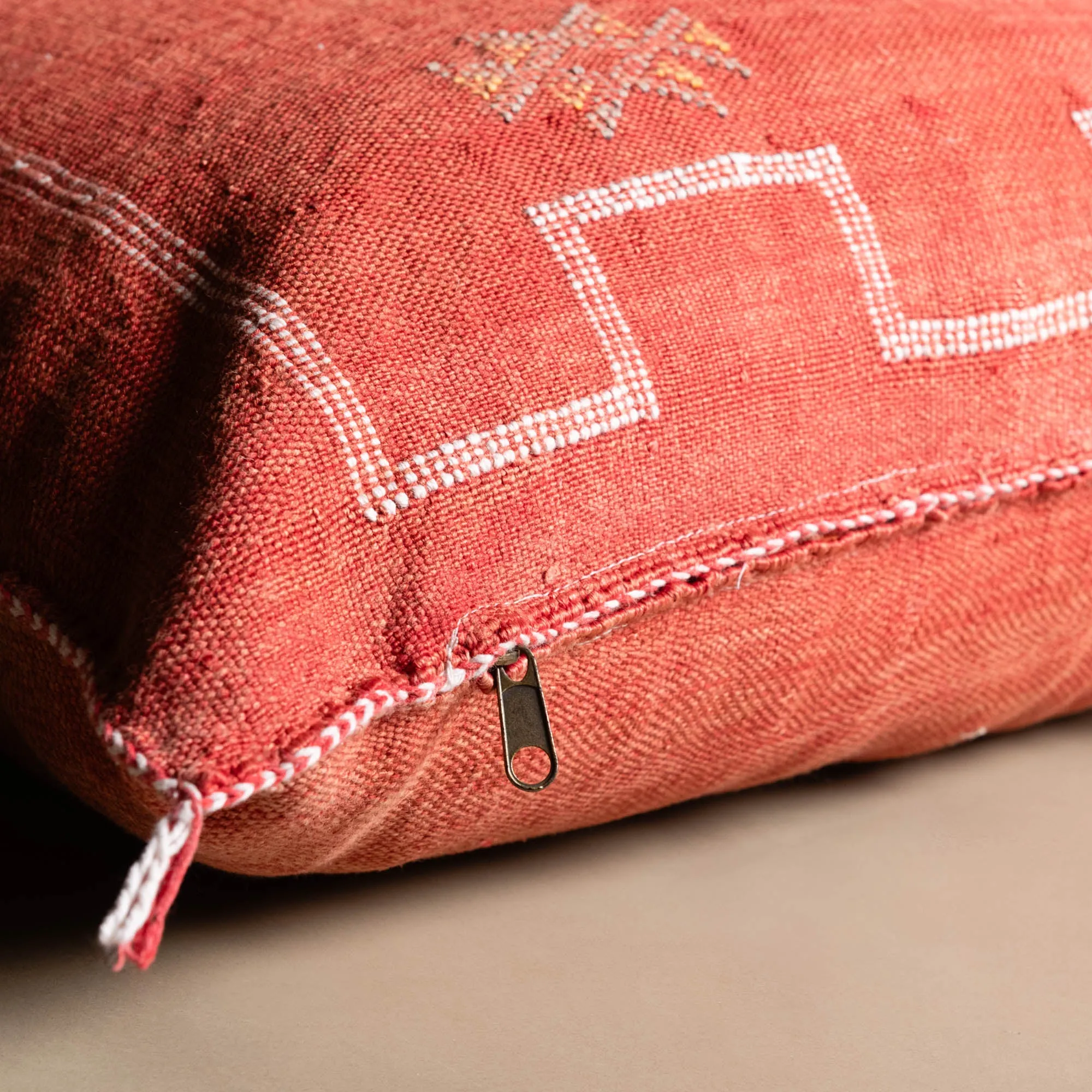 Red Cactus silk pillow cover