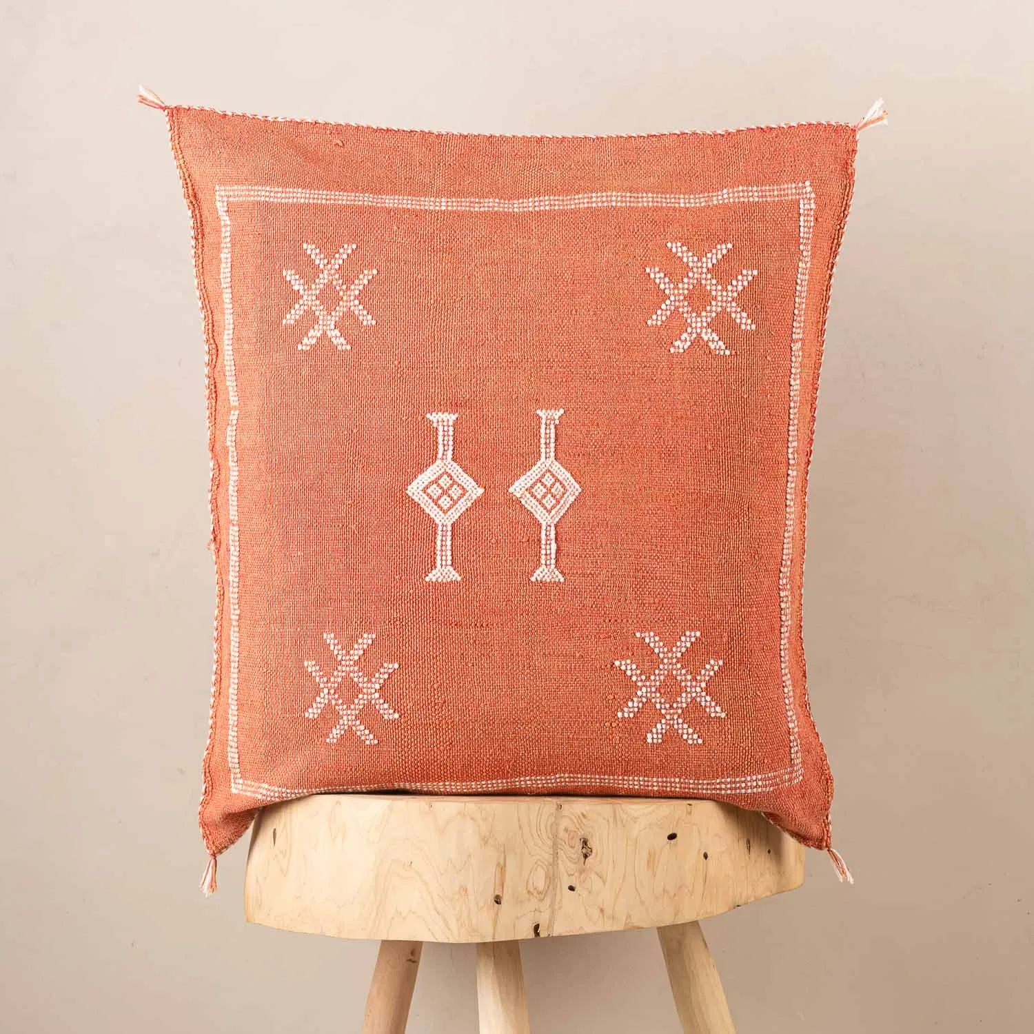Red Cactus silk pillow cover