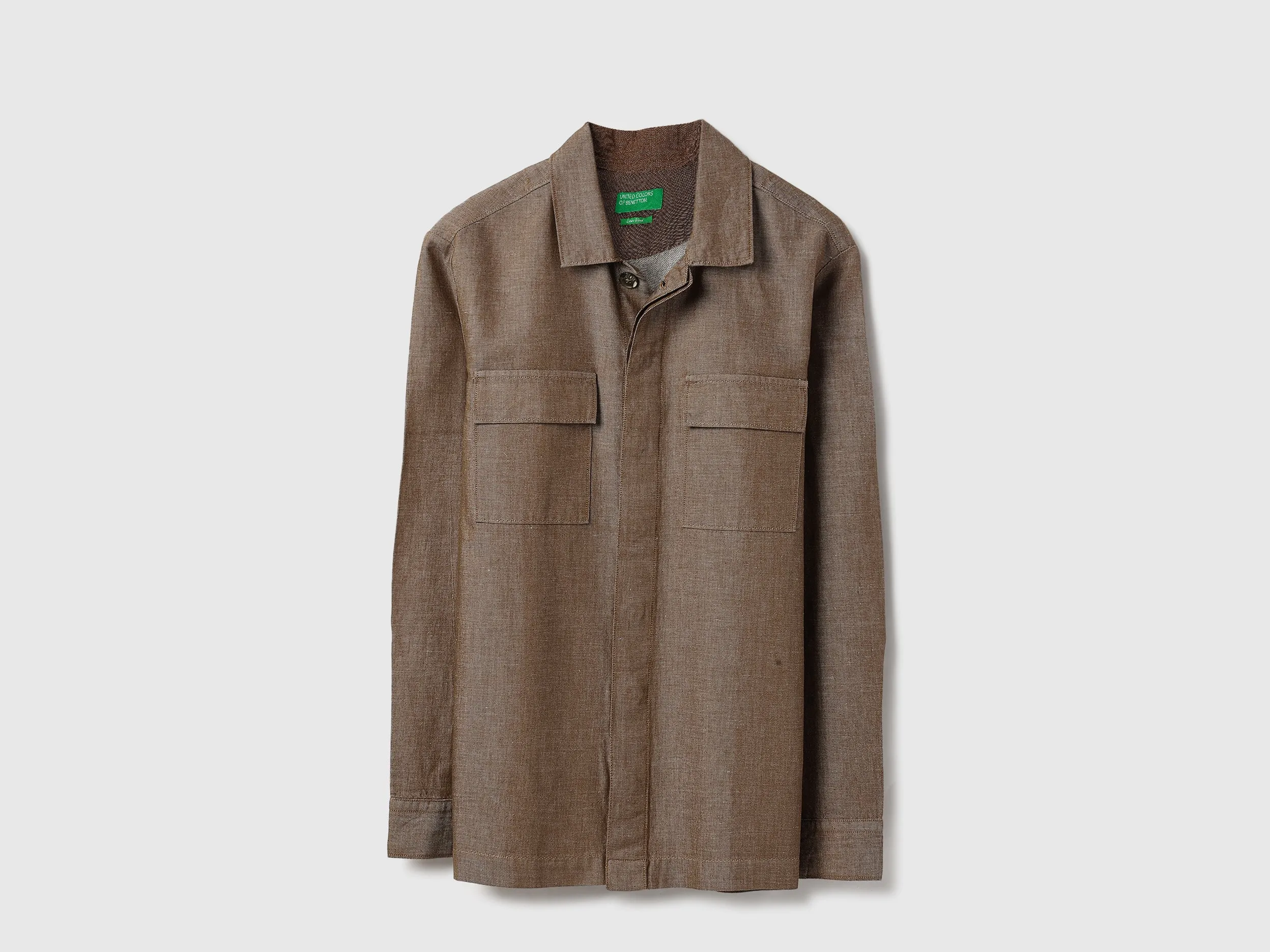 Regular Fit Spread Collar Textured Shacket