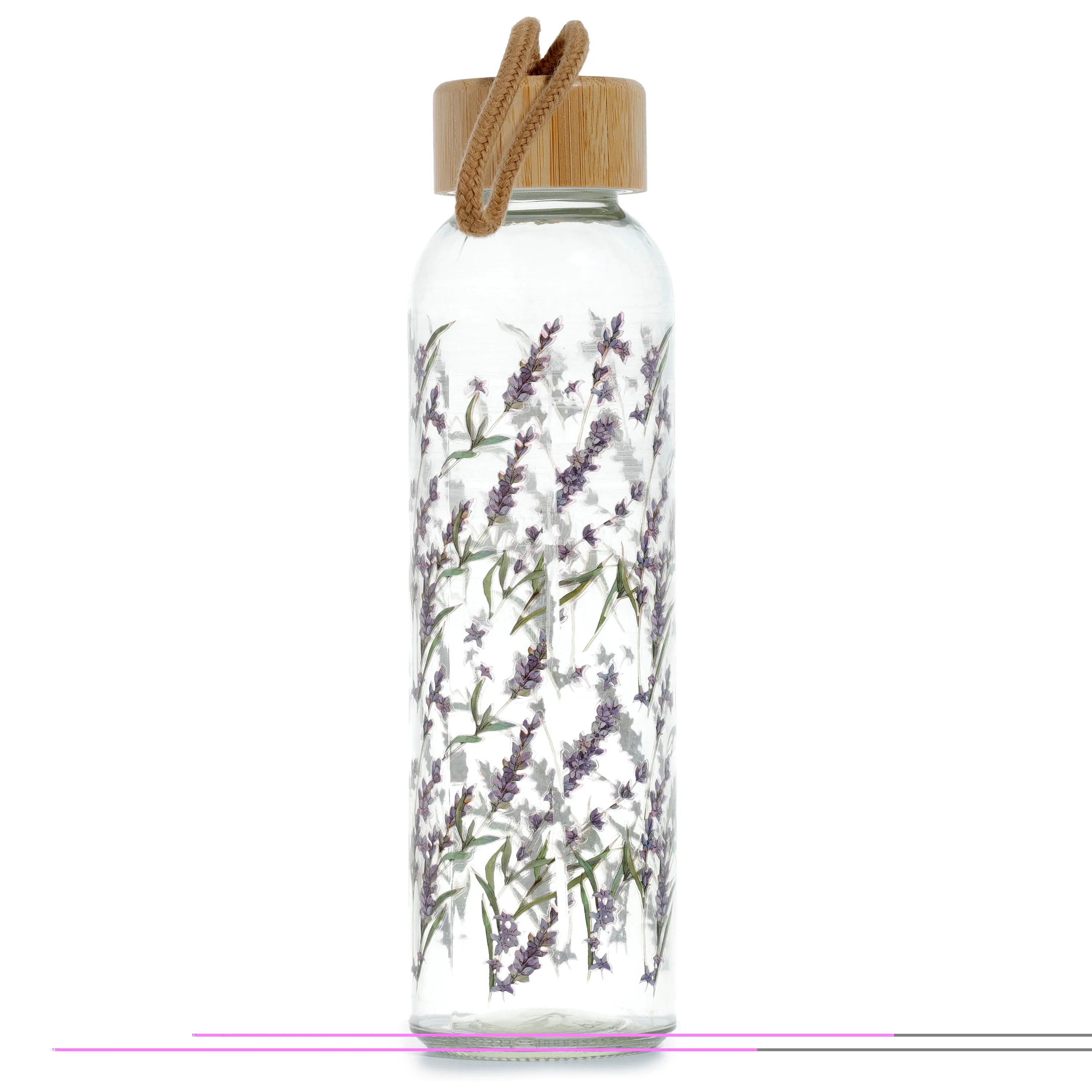 Reusable Glass Water Bottle - Lavender Fields Pick of the Bunch