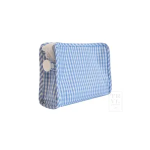 Roadie Small Zip Pouch - Gingham Sky