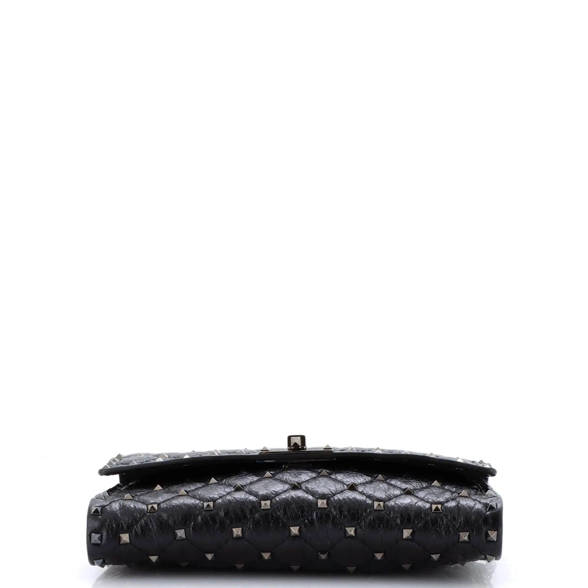 Rockstud Spike Wallet on Chain Quilted Leather Small