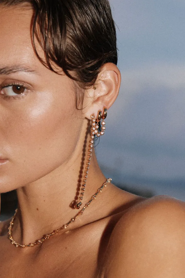 Rosebud Tennis Drop Earring