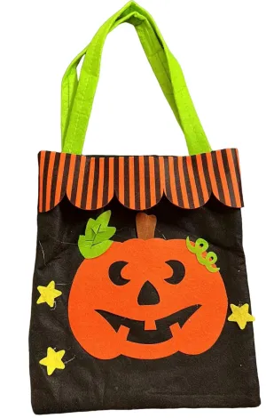 RSAAUD® Halloween Pumpkin Candy Bag Basket | Halloween Candy Goody Bags |Trick or Treat Halloween Candy Baskets| Halloween Pumpkin Treat Bag Trick Or Treat Halloween Basket | Felt Fabric (Pumpkin)