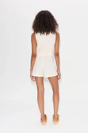 Saffron Linen Vest - Gesso