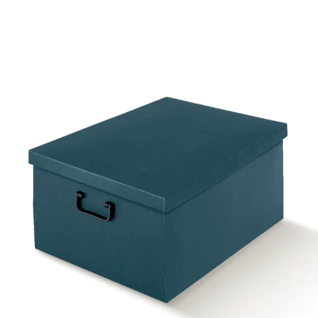 Scatola Juta Blu Tap con Manici 34 x 50 x 25 cm