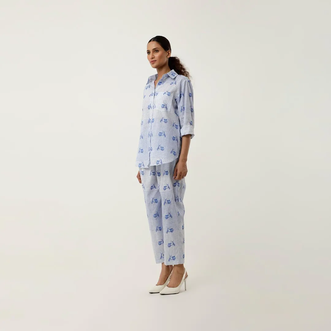 SCOOTER PRINTED LINEN CO ORD
