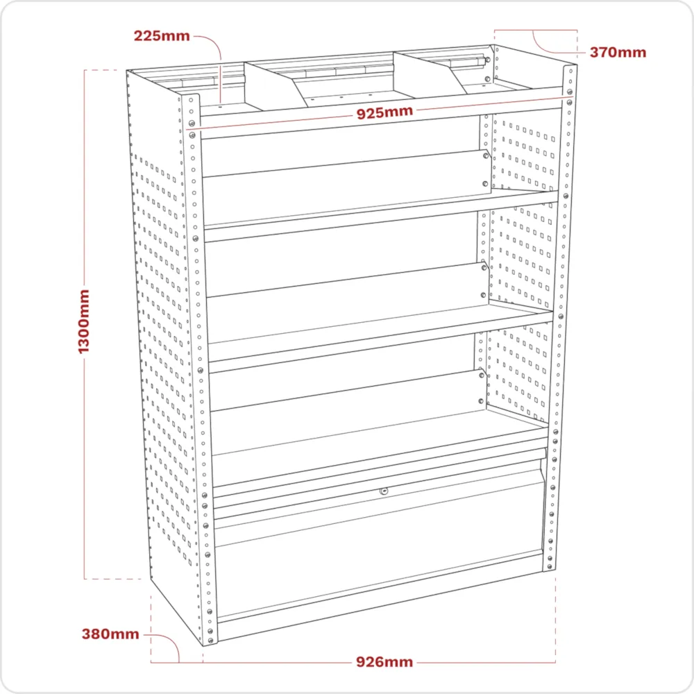 Sealey Modular Slanted Shelf Van Storage System - A