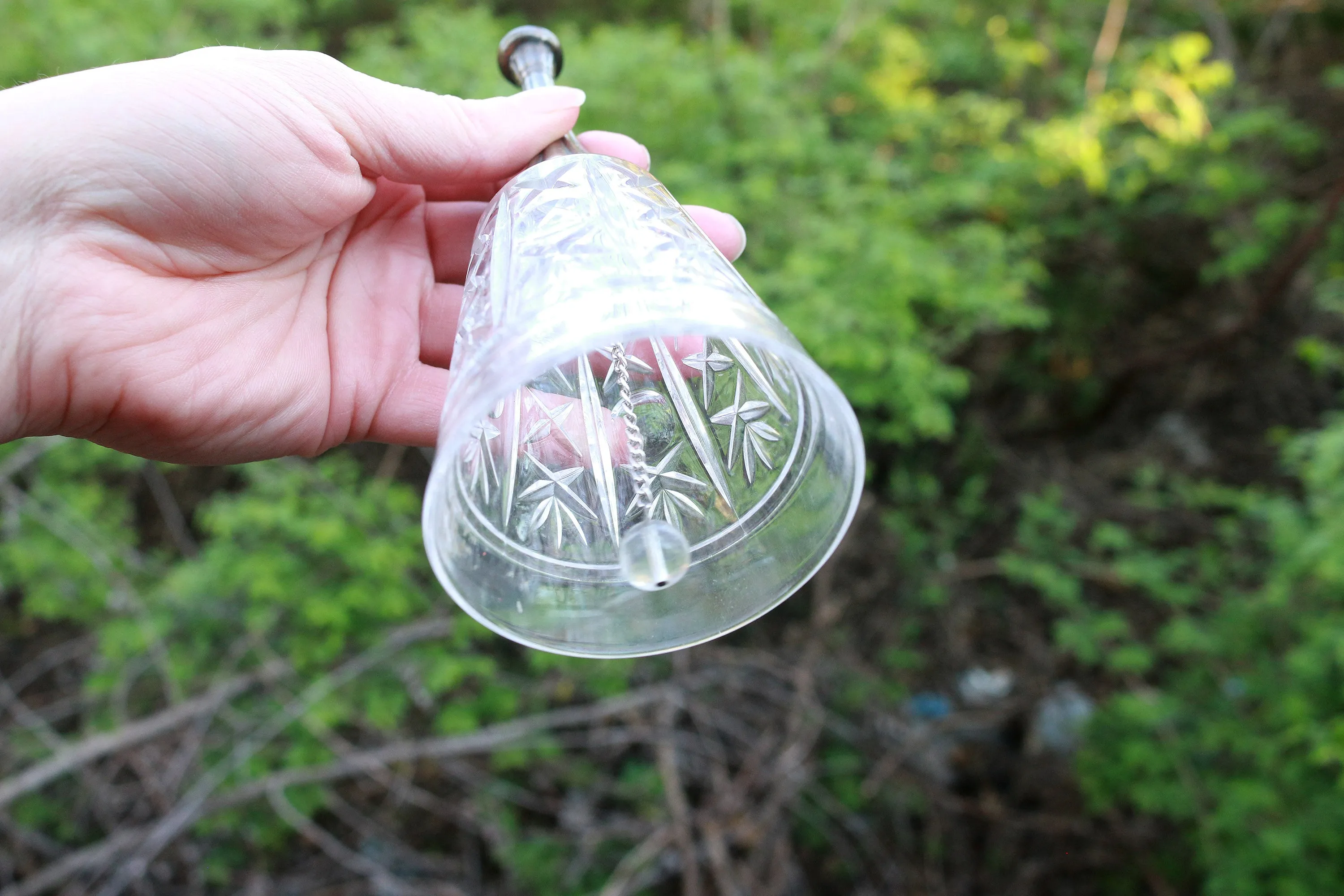 Secondhand Crystal Bell w/Metal Handle