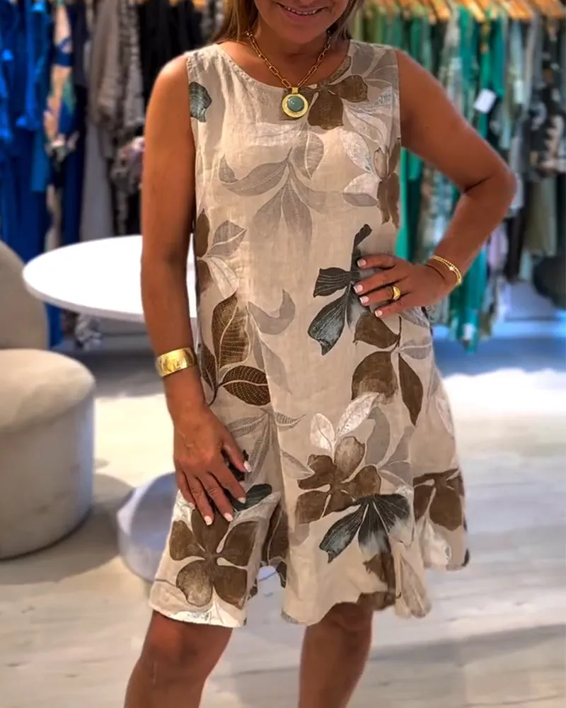 Selene - Leaf Print Dress