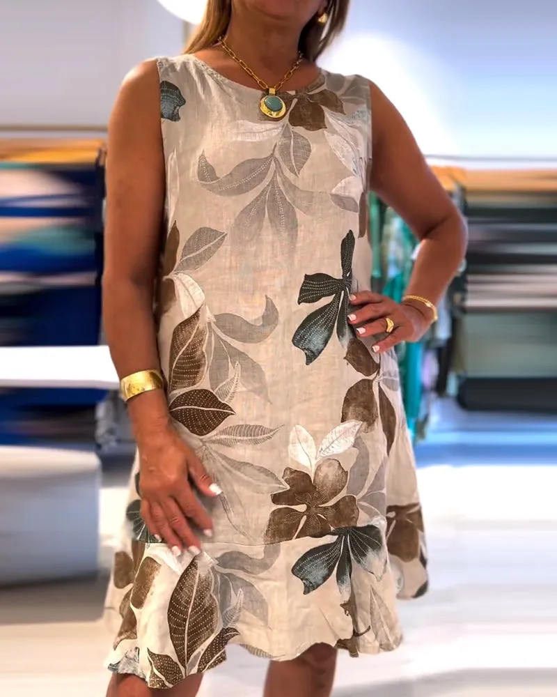 Selene - Leaf Print Dress