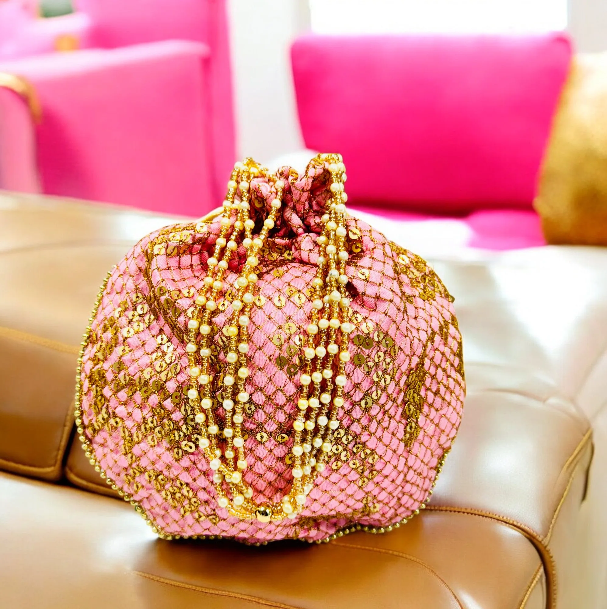 Sequence Silk Potli Bag, Set of 7