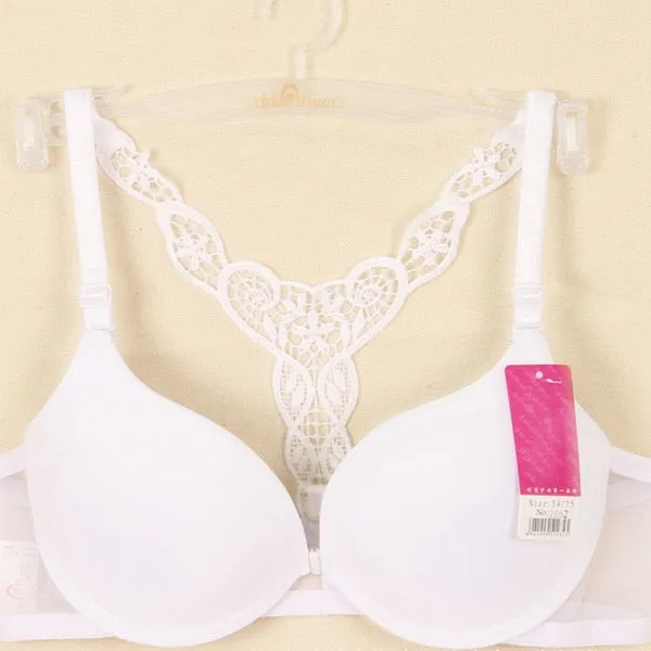 Sexy Front Closure Lace Racer Back Push Up Seamless Bras