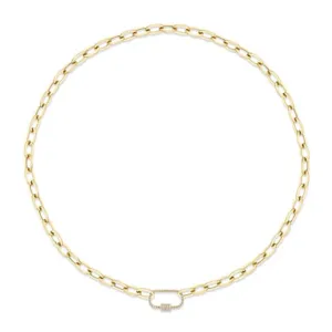 Shy Creation "Kate Collection" .23CTW Diamond Paperclip Link Necklace
