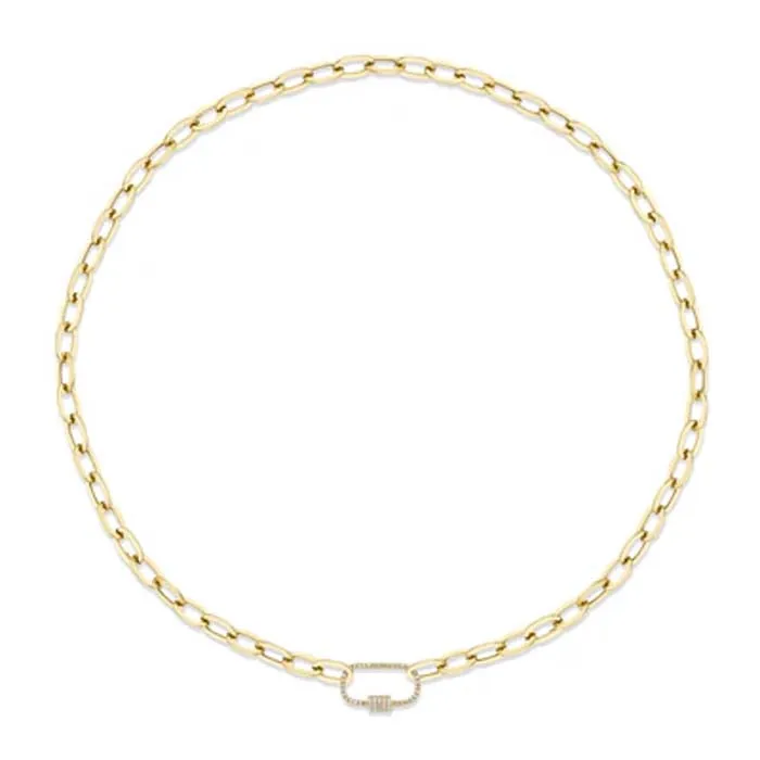 Shy Creation "Kate Collection" .23CTW Diamond Paperclip Link Necklace
