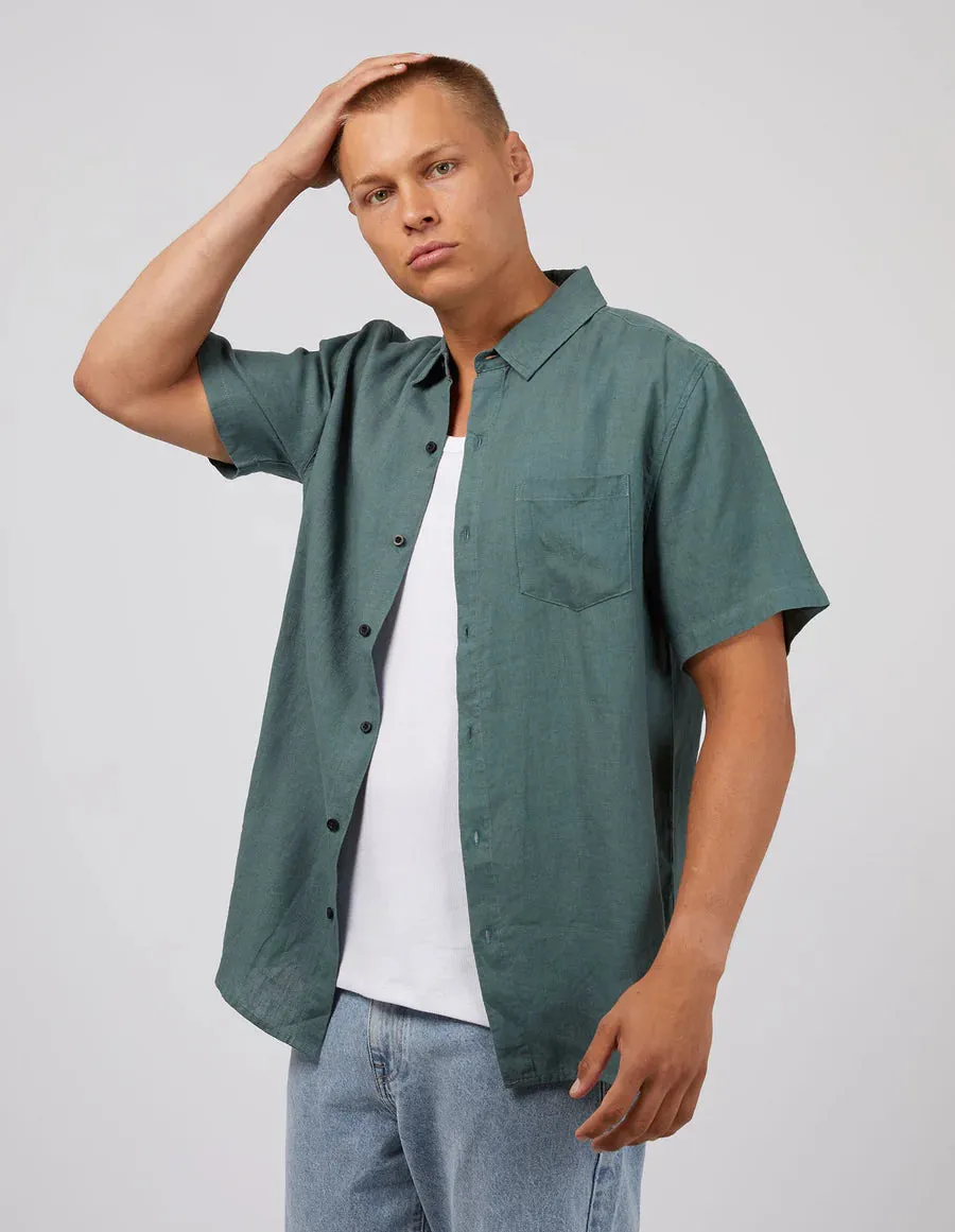 SILENT THEORY LINEN SS SHIRT PINE