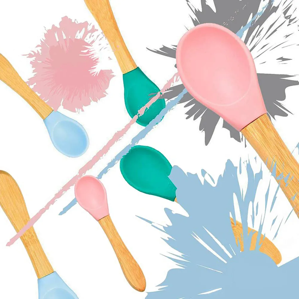 SILICONE SCOOPS 2PCS SET GREEN & PINK