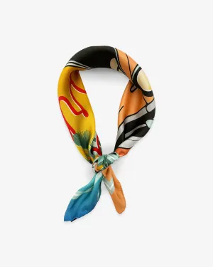 Silk 1950's Neckerchief - Sunset Ride Pink
