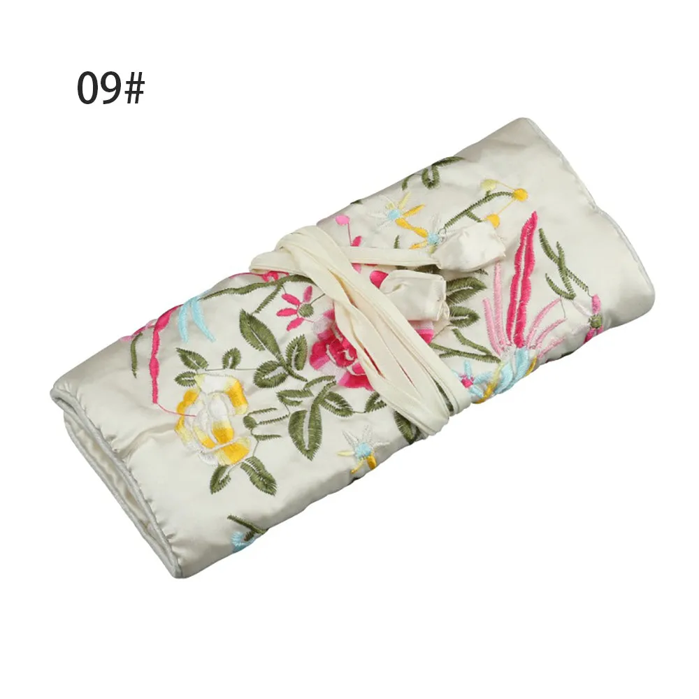 Silk Satin Jewelry Travel Roll Wrap Rolls Wraps Organizer Storage
