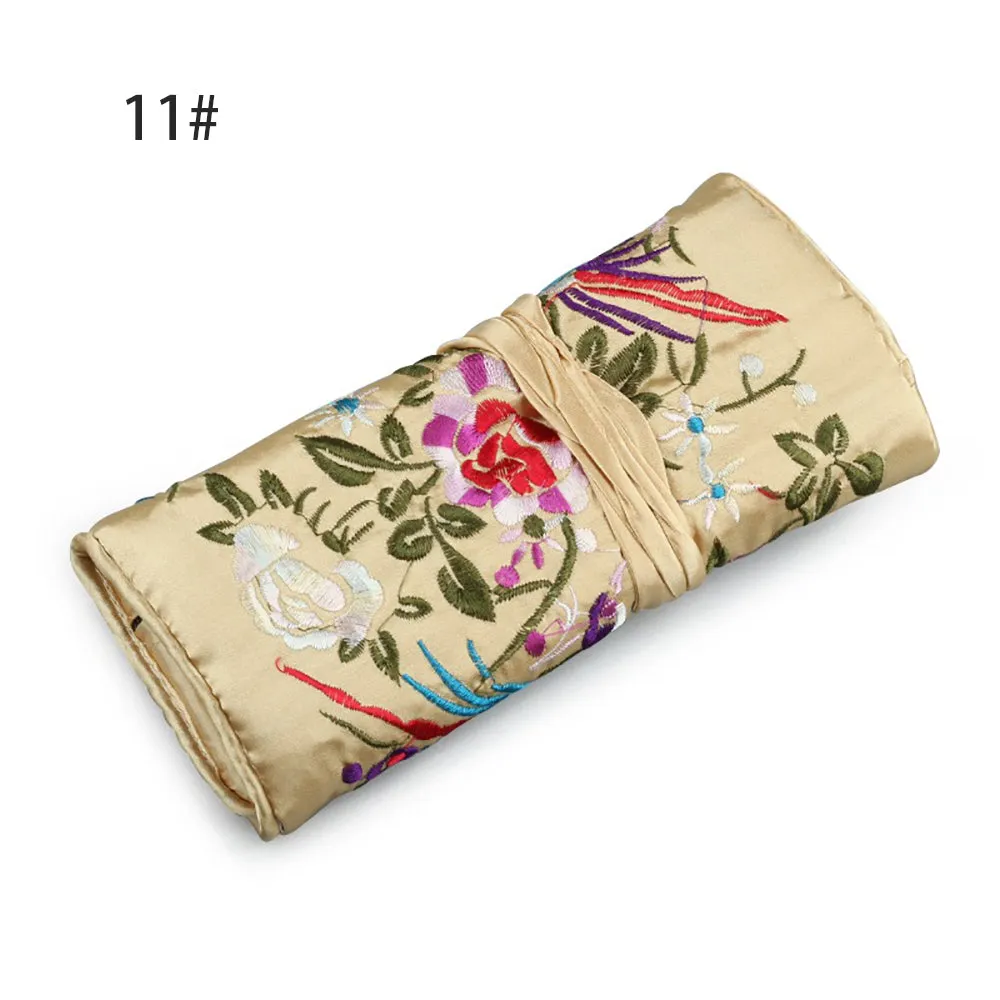 Silk Satin Jewelry Travel Roll Wrap Rolls Wraps Organizer Storage