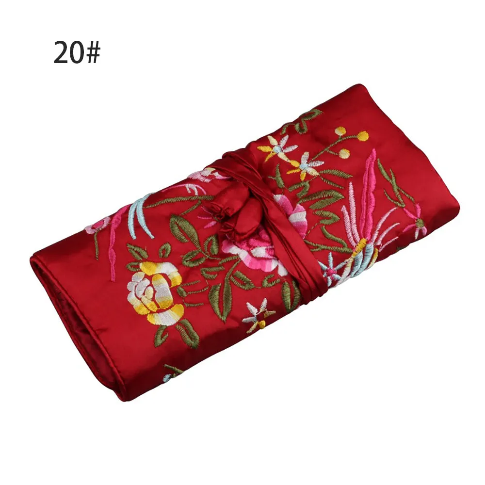Silk Satin Jewelry Travel Roll Wrap Rolls Wraps Organizer Storage